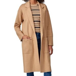 J. Crew Ella open-front long sweater-blazer camel